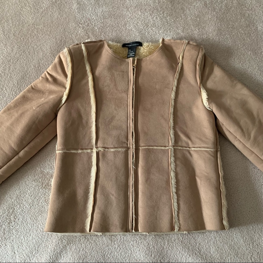 Moda International Tan Suede Coat